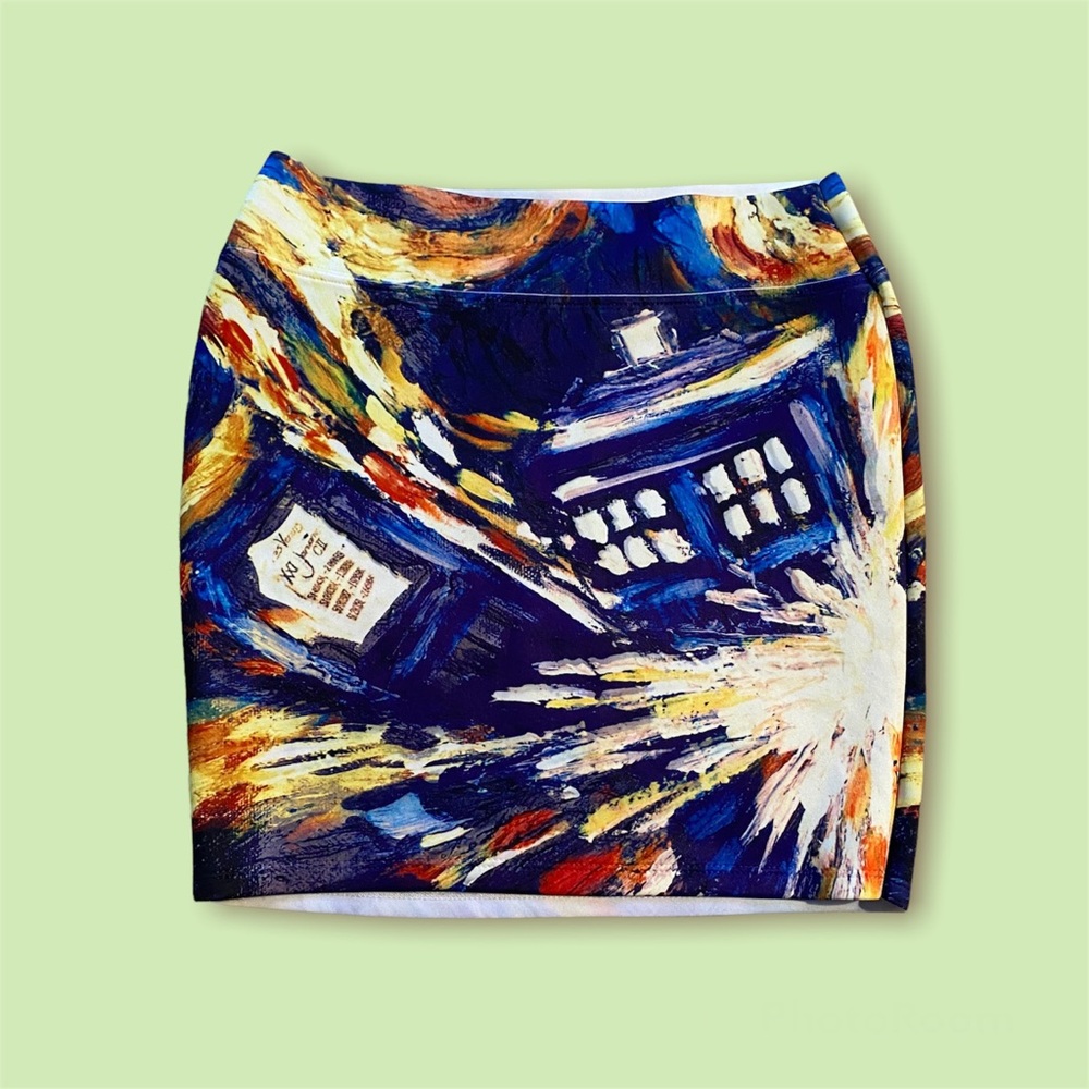 Exploding Van Gogh Tardis Skirt
